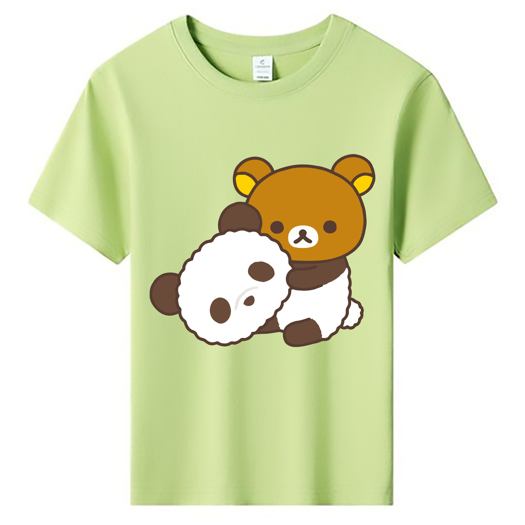 （画像用） リラックマ リラックマ キイロイトリ Rilakkuma Korilakkuma Kiiroitori 綿100％キッズTシャツ（フロントプリント）